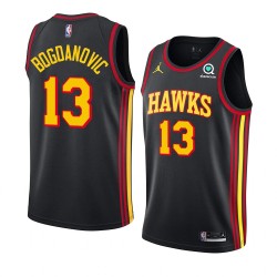 Atlanta Hawks Bogdan Bogdanovic 13 Jordan 2022 2023 Statement Edition Black NBA Jersey Swingman