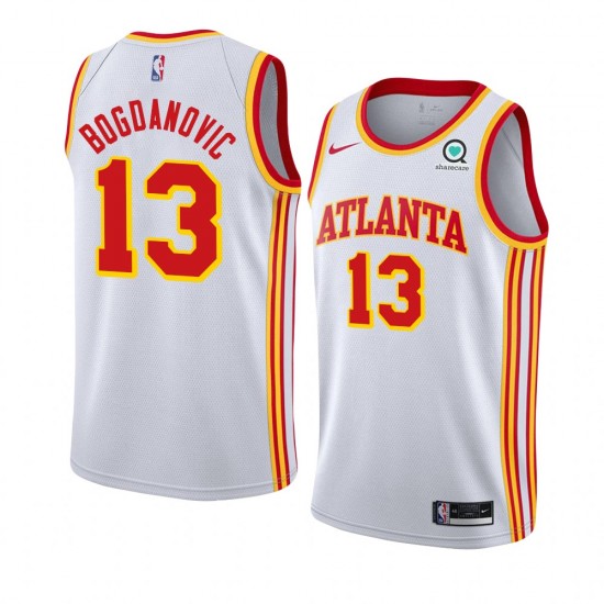 Atlanta Hawks Bogdan Bogdanovic 13 Nike 2022 2023 Association Edition White NBA Jersey Swingman