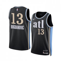 Atlanta Hawks Bogdanovic 13 Nike 2023 2024 City Edition Black NBA Jersey Swingman