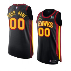 Atlanta Hawks Custom Jordan 2022 2023 Statement Edition Black NBA Jersey Swingman