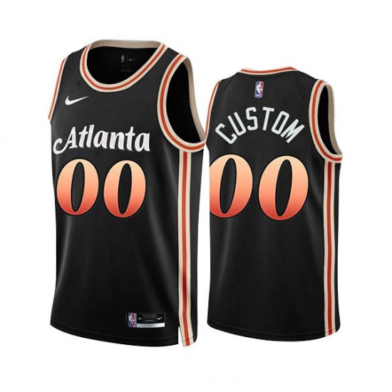 Atlanta Hawks Custom Nike 2022 2023 City Edition Black NBA Jersey Swingman