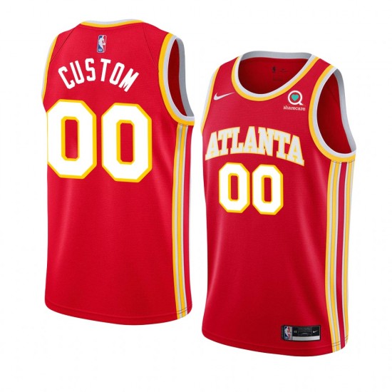 Atlanta Hawks Custom Nike 2022 2023 Icon Edition Red NBA Jersey Swingman