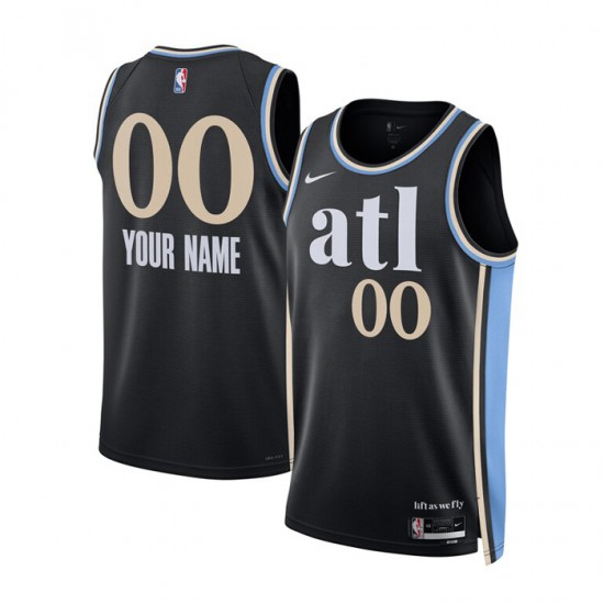 Atlanta Hawks Custom Nike 2023 2024 City Edition Black NBA Jersey Swingman