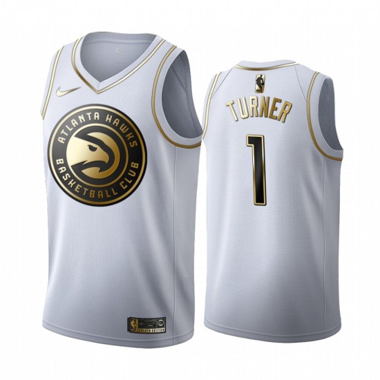 Atlanta Hawks Evan Turner 1 Nike 2019 2020 Golden Edition White NBA Jersey Swingman