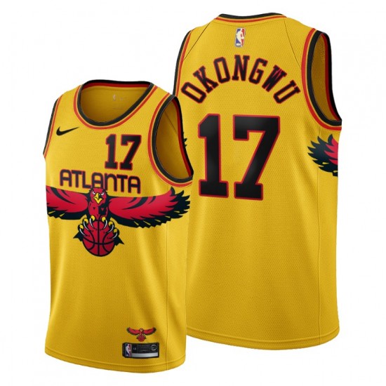 Atlanta Hawks Onyeka Okongwu 17 Nike 2021 2022 City Edition Throwback 90s NBA Jersey Swingman