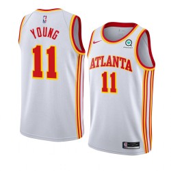 Atlanta Hawks Trae Young 11 Nike 2022 2023 Association Edition White NBA Jersey Swingman