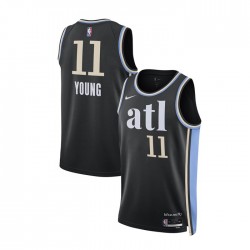 Atlanta Hawks Trae Young 11 Nike 2023 2024 City Edition Black NBA Jersey Swingman