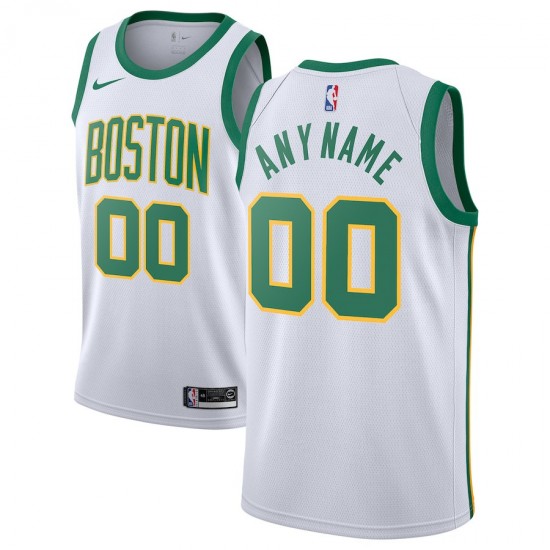 Boston Celtics Custom 2018 2019 Nike City Edition White NBA Jersey Swingman