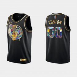 Boston Celtics Custom Nike 2021 2022 Golden Edition 75th Anniversary Diamond Black NBA Jersey Swingman