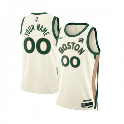 Boston Celtics Custom Nike 2023 2024 City Edition White NBA Jersey Swingman