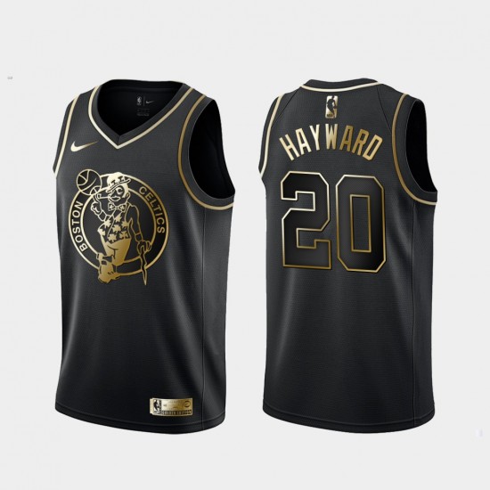 Boston Celtics Gordon Hayward 20 Nike Golden Edition Black NBA Jersey Swingman