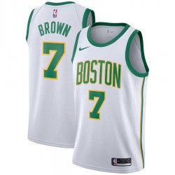 Boston Celtics Jaylen Brown 7 2018 2019 Nike City Edition White NBA Jersey Swingman