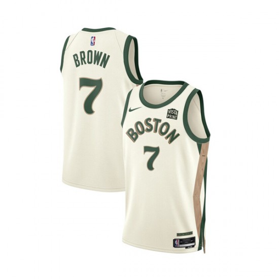 Boston Celtics Jaylen Brown 7 Nike 2023 2024 City Edition White NBA Jersey Swingman