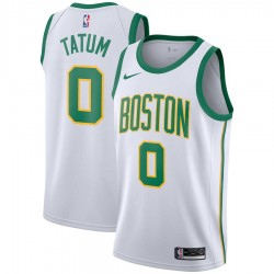 Boston Celtics Jayson Tatum 2018 2019 Nike City Edition White NBA Jersey Swingman