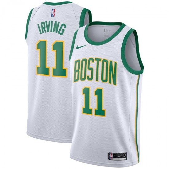 Boston Celtics Kyrie Irving 11 2018 2019 Nike City Edition White NBA Jersey Swingman