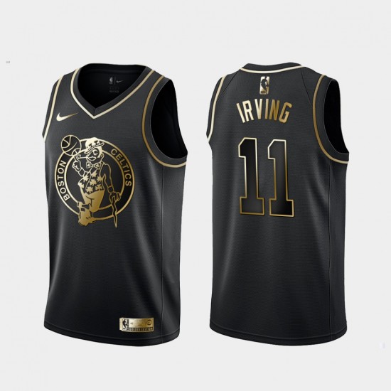 Boston Celtics Kyrie Irving 11 Nike Golden Edition Black NBA Jersey Swingman