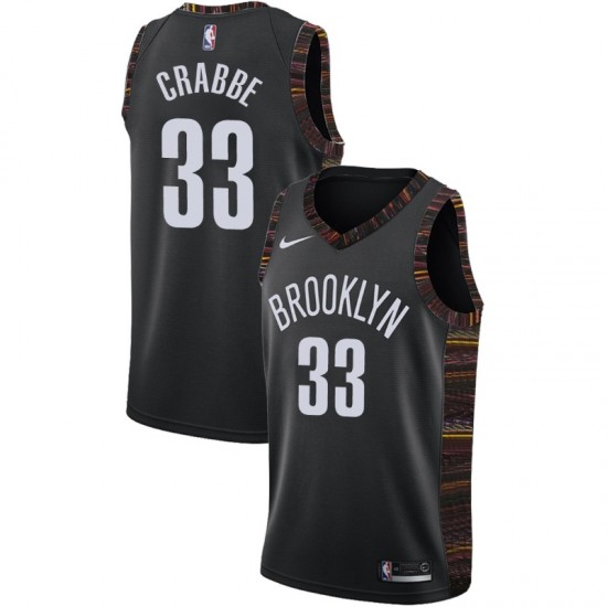 Brooklyn Nets Allen Crabbe 33 2018 2019 Nike City Edition Black NBA Jersey Swingman