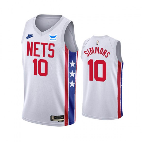 Brooklyn Nets Ben Simmons 10 Nike 2022 2023 Classic Edition White NBA Jersey Swingman