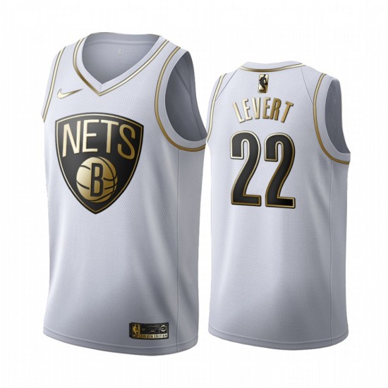 Brooklyn Nets Caris LeVert 22 Nike 2019 2020 Golden Edition White NBA Jersey Swingman