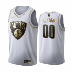 Brooklyn Nets Custom Nike 2019 2020 Golden Edition White NBA Jersey Swingman