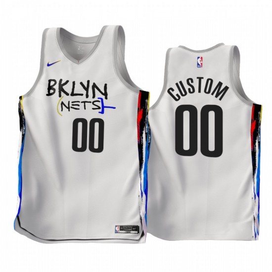 Brooklyn Nets Custom Nike 2022 2023 City Edition White NBA Jersey Swingman