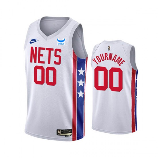 Brooklyn Nets Custom Nike 2022 2023 Classic Edition White NBA Jersey Swingman