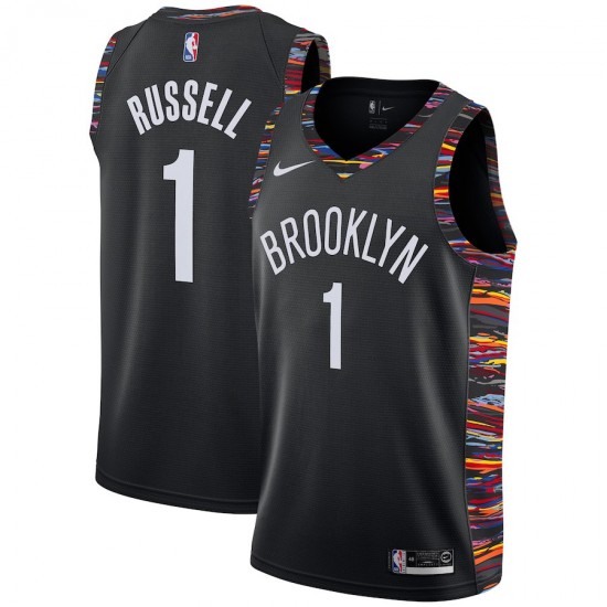 Brooklyn Nets D'Angelo Russell 1 2018 2019 Nike City Edition Black NBA Jersey Swingman