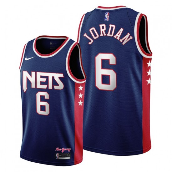 Brooklyn Nets DeAndre Jordan 6 Nike 2021 2022 City Edition Throwback 90s NBA Jersey Swingman