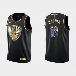 Brooklyn Nets James Harden 13 Nike 2021 2022 Golden Edition 75th Anniversary Diamond Black NBA Jersey Swingman