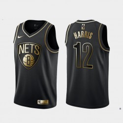 Brooklyn Nets Joe Harris 12 Nike Golden Edition Black NBA Jersey Swingman