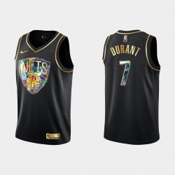 Brooklyn Nets Kevin Durant 7 Nike 2021 2022 Golden Edition 75th Anniversary Diamond Black NBA Jersey Swingman