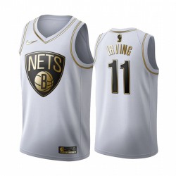 Brooklyn Nets Kyrie Irving 11 Nike 2019 2020 Golden Edition White NBA Jersey Swingman