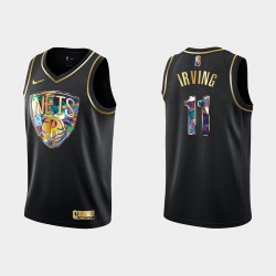 Brooklyn Nets Kyrie Irving 11 Nike 2021 2022 Golden Edition 75th Anniversary Diamond Black NBA Jersey Swingman