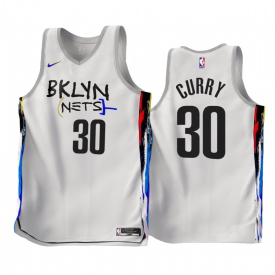 Brooklyn Nets Seth Curry 30 Nike 2022 2023 City Edition White NBA Jersey Swingman