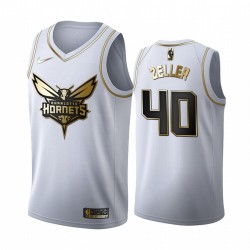 Charlotte Hornets Cody Zeller 40 Nike 2019 2020 Golden Edition White NBA Jersey Swingman