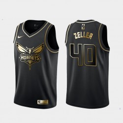 Charlotte Hornets Cody Zeller 40 Nike Golden Edition Black NBA Jersey Swingman