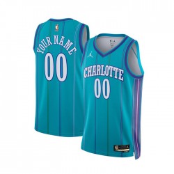 Charlotte Hornets Custom Jordan 2023 2024 Classic Edition Blue NBA Jersey Swingman