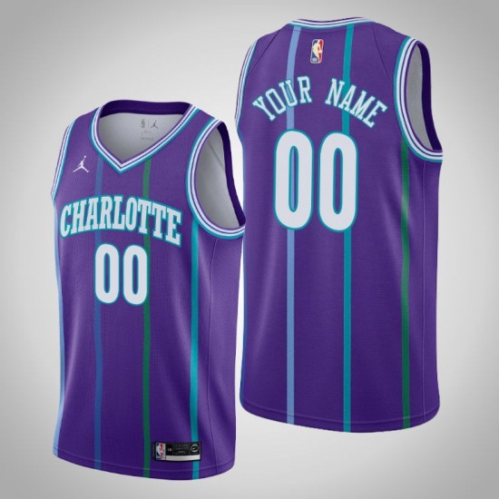 Charlotte Hornets Custom Jordan Brand 2019 2020 Hardwood Classics NBA Jersey Swingman