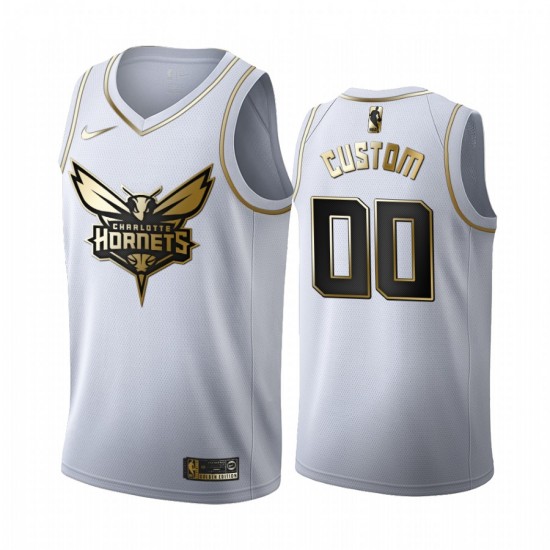 Charlotte Hornets Custom Nike 2019 2020 Golden Edition White NBA Jersey Swingman