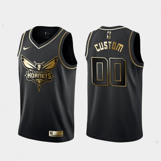 Charlotte Hornets Custom Nike Golden Edition Black NBA Jersey Swingman