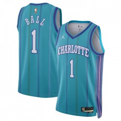 Charlotte Hornets LaMelo Ball 1 Jordan 2023 2024 Classic Edition Blue NBA Jersey Swingman