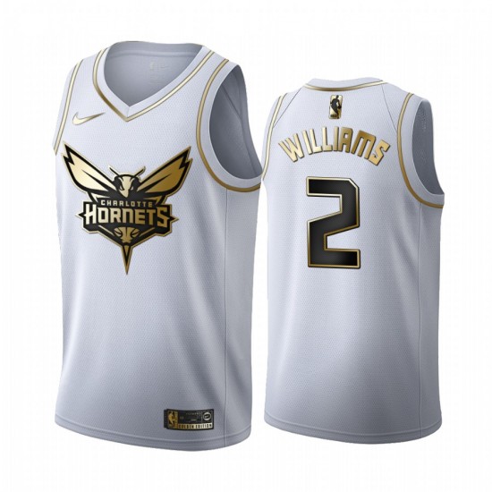 Charlotte Hornets Marvin Williams 2 Nike 2019 2020 Golden Edition White NBA Jersey Swingman