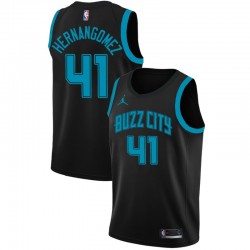 Charlotte Hornets Willy Hernangomez 41 2018 2019 Jordan Brand City Edition Black NBA Jersey Swingman