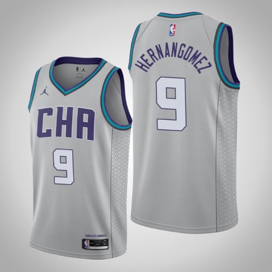 Charlotte Hornets Willy Hernangomez 9 Jordan Brand 2019 2020 City Edition NBA Jersey Swingman