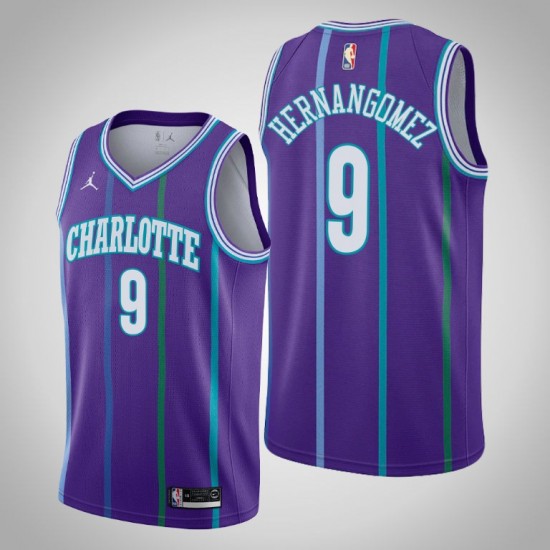 Charlotte Hornets Willy Hernangomez 9 Jordan Brand 2019 2020 Hardwood Classics NBA Jersey Swingman