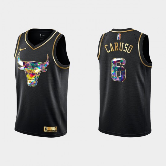 Chicago Bulls Alex Caruso 6 Nike 2021 2022 Golden Edition 75th Anniversary Diamond Black NBA Jersey Swingman