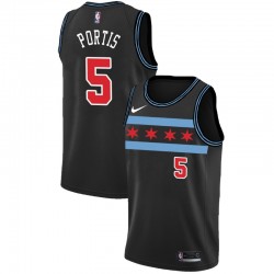 Chicago Bulls Bobby Portis 5 2018 2019 Nike City Edition Black NBA Jersey Swingman