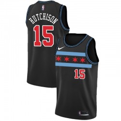 Chicago Bulls Chandler Hutchison 15 2018 2019 Nike City Edition Black NBA Jersey Swingman