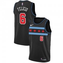 Chicago Bulls Cristiano Felicio 6 2018 2019 Nike City Edition Black NBA Jersey Swingman