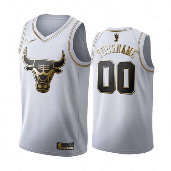 Chicago Bulls Custom Nike 2019 2020 Golden Edition White NBA Jersey Swingman